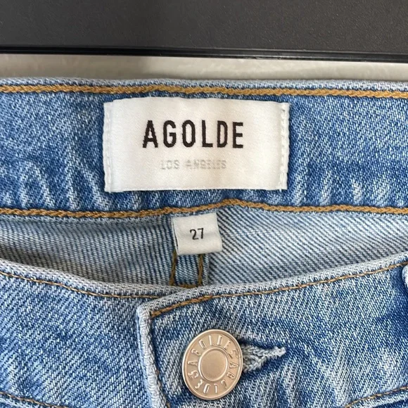 Agolde Toni ripped knee slim straight jeans - Picture 7 of 12